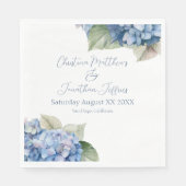 Serviette En Papier Aquarelle bleu romantique Hydrangea Fleurs (Devant)
