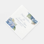 Serviette En Papier Aquarelle bleu romantique Hydrangea Fleurs (Coin)