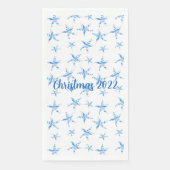 Serviette En Papier Aquarelle bleu silhouette de l'étoile de mer (Devant)