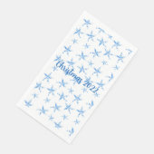 Serviette En Papier Aquarelle bleu silhouette de l'étoile de mer (Coin)