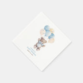 Serviette En Papier Aquarelle bleu Teddy Bear Baby shower garçon (Coin)