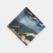 Serviette En Papier Aquarelle bleue avec éclats d'or (Coin)