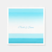 Serviette En Papier Aquarelle Bleue Bleu Clair Élégant Mariage serviet (Devant)