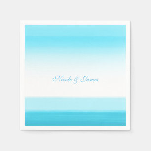 Serviette En Papier Aquarelle Bleue Bleu Clair Élégant Mariage serviet