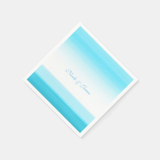 Serviette En Papier Aquarelle Bleue Bleu Clair Élégant Mariage serviet (Coin)