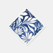 Serviette En Papier Aquarelle Bleue Botanique Motif Floral (Coin)