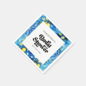 Serviette En Papier Aquarelle Bleue Côtière Fête des mariées Citrus Ci (Coin)