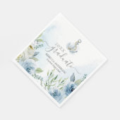 Serviette En Papier Aquarelle Bleue délicate Ancres florales Graduatio (Coin)