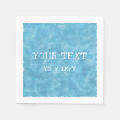 Serviette En Papier Aquarelle bleue du nom personnalisé (Devant)