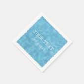 Serviette En Papier Aquarelle bleue du nom personnalisé (Coin)