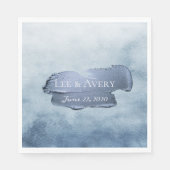 Serviette En Papier Aquarelle bleue et acrylique Dusty (Devant)