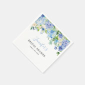 Serviette En Papier Aquarelle bleue Fête des mariées florale Napkin (Coin)