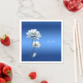 Serviette En Papier Aquarelle bleue Fleurs serviettes (En situation)