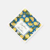 Serviette En Papier Aquarelle bleue Italia citron calligraphie Napkin (Coin)