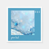 Serviette En Papier Aquarelle bleue luxueuse Abstraite Pearlescent (Devant)