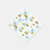 Serviette En Papier Aquarelle bleue Nuages Gold Stars Sky (Coin)