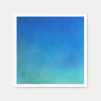 Serviette En Papier Aquarelle bleue Ombre