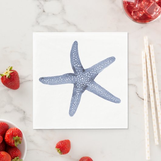 Serviette En Papier Aquarelle bleue Starfish Partie nautique Napkin (En situation)