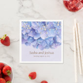 Serviette En Papier Aquarelle Blue Hydrangea Pearl (En situation)