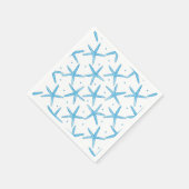 Serviette En Papier Aquarelle Blue Sea Stars Motif (Coin)