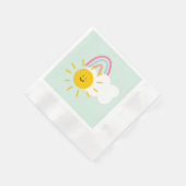 Serviette En Papier Aquarelle Boho arc-en-ciel et soleil (Coin)