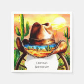 Serviette En Papier Aquarelle Boho Cowboy (Devant)