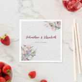 Serviette En Papier Aquarelle Boho Floral et Mariage botanique (En situation)