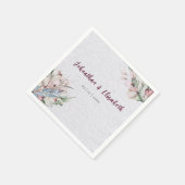 Serviette En Papier Aquarelle Boho Floral et Mariage botanique (Coin)