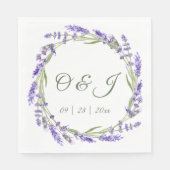 Serviette En Papier Aquarelle Boho Lavender Mariage (Devant)