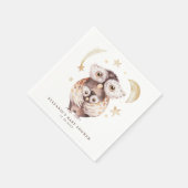 Serviette En Papier Aquarelle Boho maman et Baby shower de chouette bé (Coin)