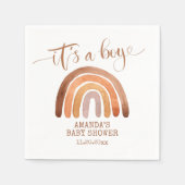 Serviette En Papier Aquarelle Boho Modern Rainbow C’est un garçon (Devant)