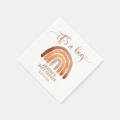 Serviette En Papier Aquarelle Boho Modern Rainbow C’est un garçon (Coin)