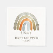 Serviette En Papier Aquarelle Boho Rainbow Baby shower (Devant)