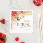 Serviette En Papier Aquarelle Boho Terracotta Fête des mariées Naples (En situation)