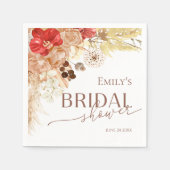 Serviette En Papier Aquarelle Boho Terracotta Fête des mariées Naples (Devant)