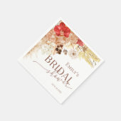 Serviette En Papier Aquarelle Boho Terracotta Fête des mariées Naples (Coin)