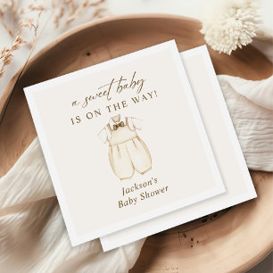 Serviette En Papier Aquarelle Boho Vêtements bébé Révélation de genre