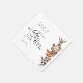 Serviette En Papier Aquarelle Bois Animaux Baby shower moderne (Coin)