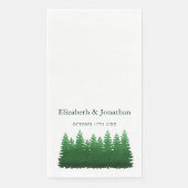 Serviette En Papier Aquarelle Bois Pines Mariage Napkins (Devant)