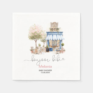 Serviette En Papier    Aquarelle bonjoor bebe  baby shower Assiette en