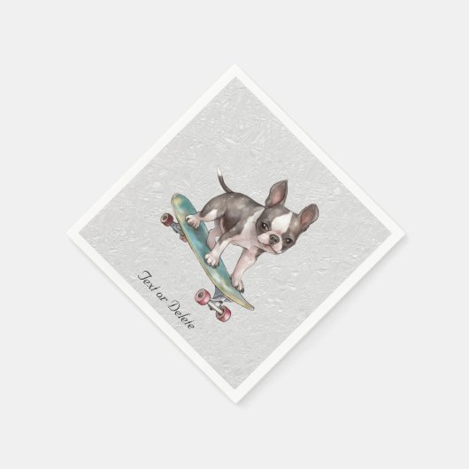 Serviette En Papier Aquarelle Boston Terrier Napkins (Coin)