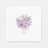 Serviette En Papier Aquarelle Bouquet Mariage Lilac ID654 (Devant)