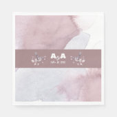 Serviette En Papier Aquarelle Bourgogne Dusty (Devant)