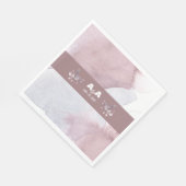 Serviette En Papier Aquarelle Bourgogne Dusty (Coin)