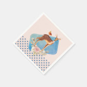 Serviette En Papier Aquarelle Brown mignonne Cerf Élégance rustique (Coin)