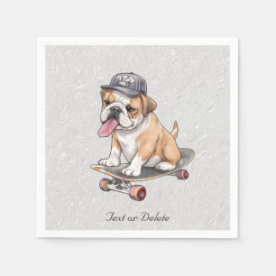 Serviette En Papier Aquarelle Bulldog