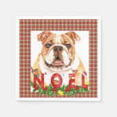 Serviette En Papier Aquarelle Bulldog Noel Noël (Devant)