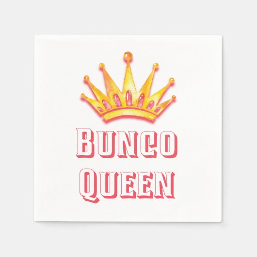 Serviette En Papier Aquarelle Bunco Queen or rose Crown (Devant)