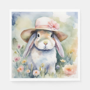 Serviette En Papier Aquarelle Bunny avec nouveau Casquette