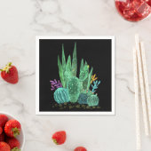 Serviette En Papier Aquarelle, cactus (En situation)